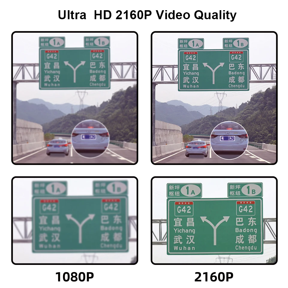E-ACE Mini 4K Dash Cam GPS WIFI 24H Parkplatz Dual Objektiv Vorne Und Rückansicht Nachtsicht USB Power Black Box Auto Dashcam Auto Dvr
