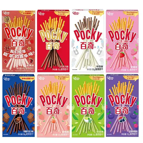 GLICO Pejoy,Pocky Snacks 1.24/1.59/1.69/1.77/1.94oz(35/45/48/50/55g)*2 Packs