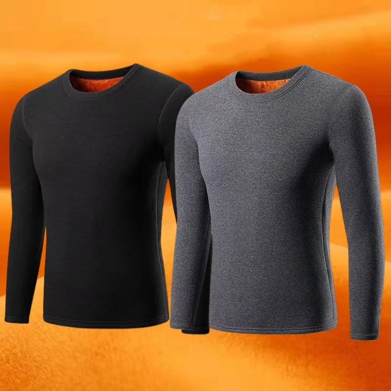 

Мужская термофутболка с длинным рукавом и круглым вырезом, на флисовой подкладке, приталенная, для повседневной носки, для молодежи, незаменимая вещь для тепла