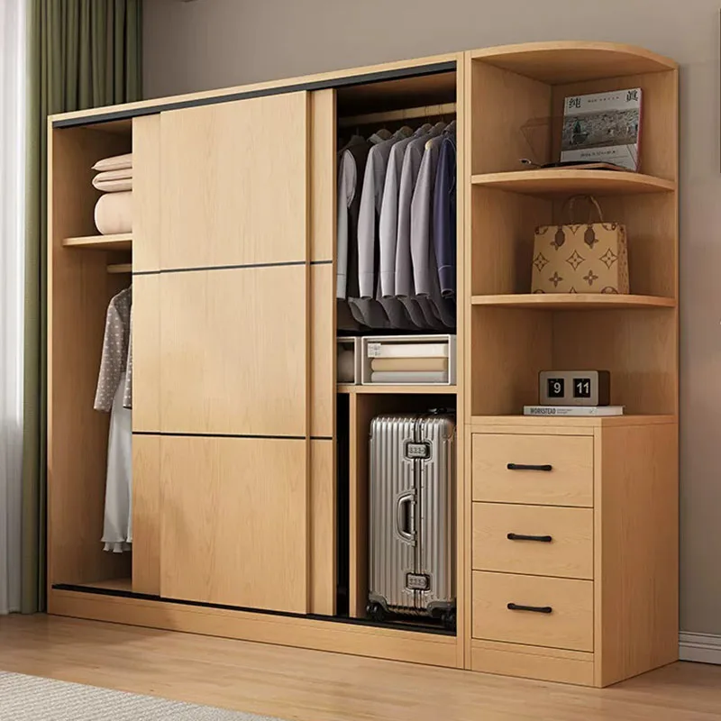 Partitions Drawers Wardrobe Organizer Wooden Storage Bedroom Clothes Cabinet Closet Living Room Guarda Roupa Hotel Furniture