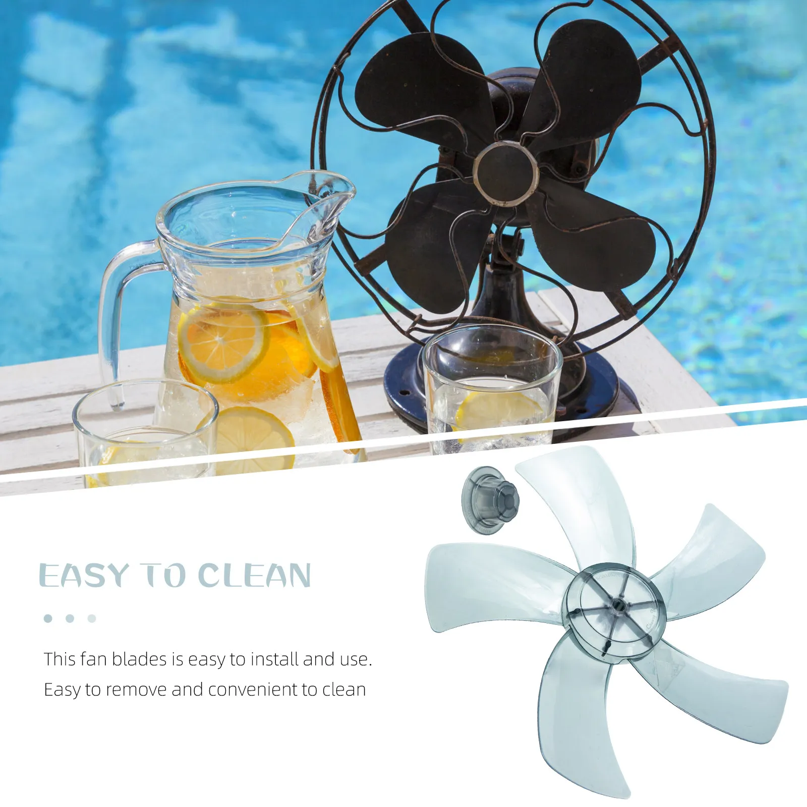 Universal Replacement Fan Blade Stand up Large Plastic Blades Black Household Wings Floor