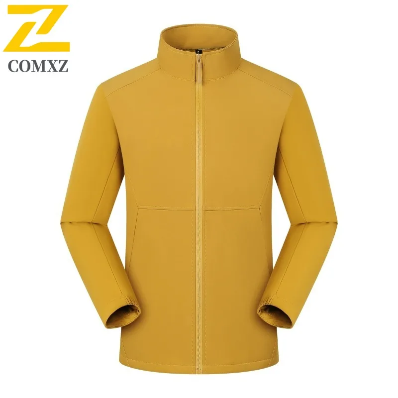 

COMXZ 2025 Men Women Softshell Jacket Waterproof Outdoor Hiking Trekking Windbreaker Couple Casual Coat Winter Bestseller