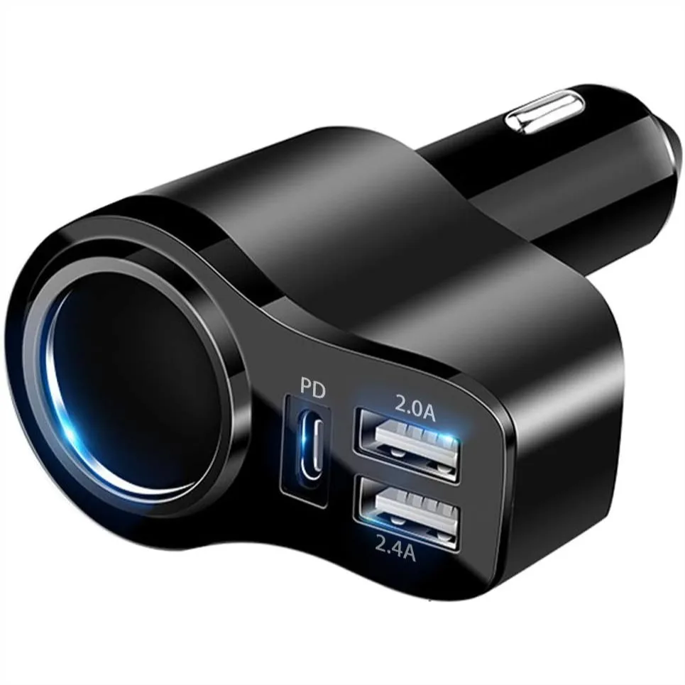 

168W USB C Car Charger with 4 Ports, PD Fast Charging Adapter for iPhone iPad GPS, Reliable Power Solution