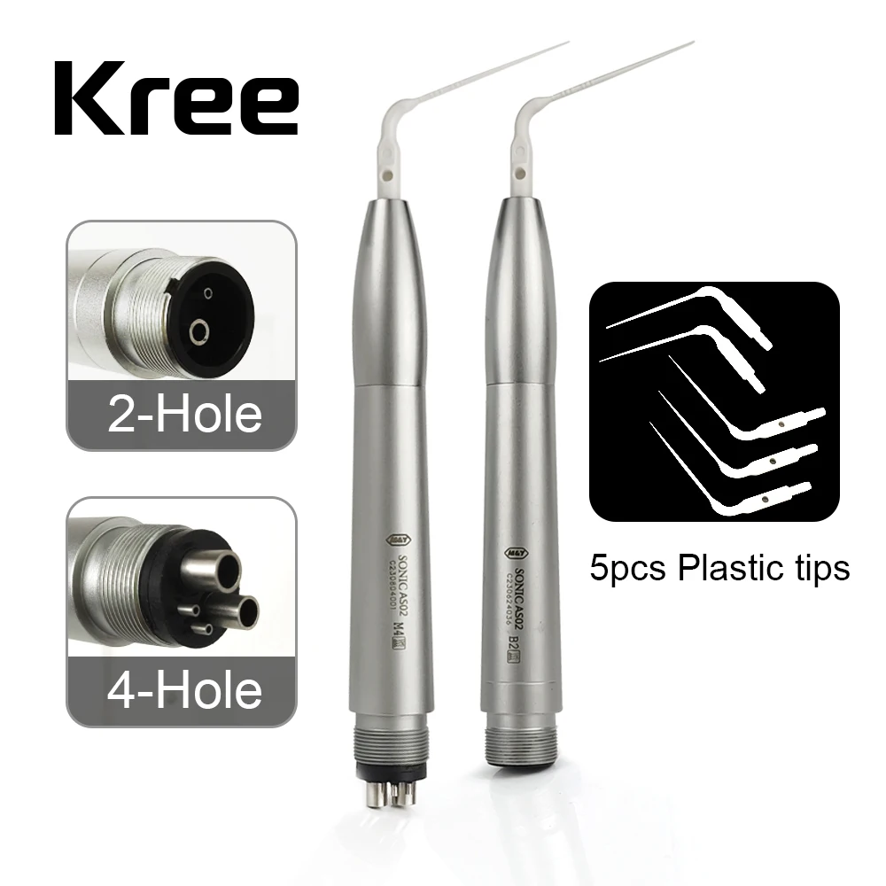 

With 5pcs Plastis Tips Dental Air Scaler 2/4 Holes Tooth Calculus Remover Cleaning tool Handpiece Whiten Cleaner