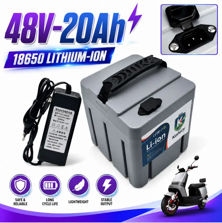 Versand aus Polen (Lokales Lager) – Schneller Luftversand – 48V 20Ah Hochleistungs-18650-Lithium-Akku mit 54,6V-Ladegerät, kompatibel mit 250-3000W E-Bikes und Elektrorollern.