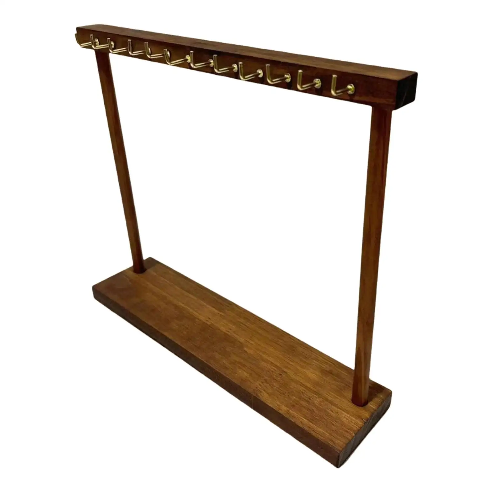 Necklace Display Holder Hanging Hooks Wood, Anti Slip Base, Modern Jewelry Display Stand Necklace Hanger for Home Dresser