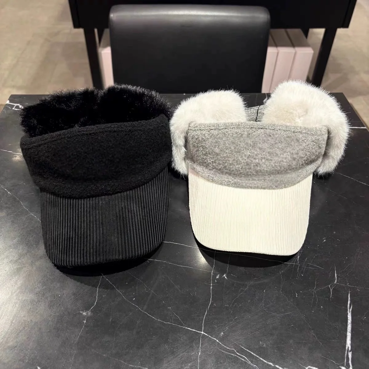 قبعة جولف نسائية مقاومة للرياح مفتوحة من الصوف الدافئ قبعة منقار البط قبعة جولف رياضية قابلة للإزالة #5