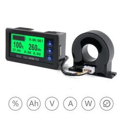 12V 24V 36V 48V Battery Monitor Hall Coulomb Meter DC8-100V 100A 200A 300A 400A Lifepo4 Lead-acid Li-ion Lithium Capacity Power