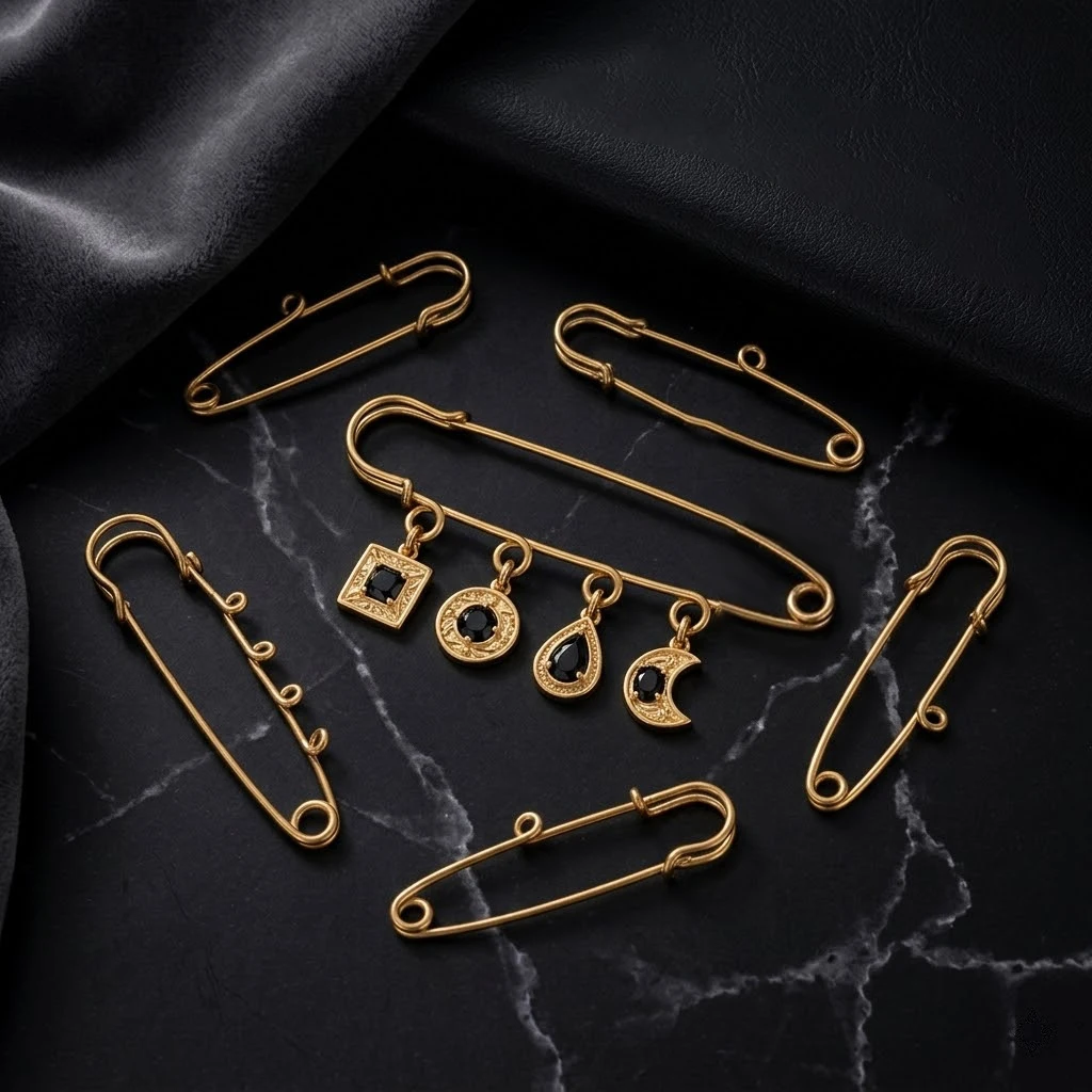 Lot de 5 épingles de sûreté en acier inoxydable, base vierge pour broche, pour la fabrication de bijoux faits main, fournitures, accessoires et artisanat