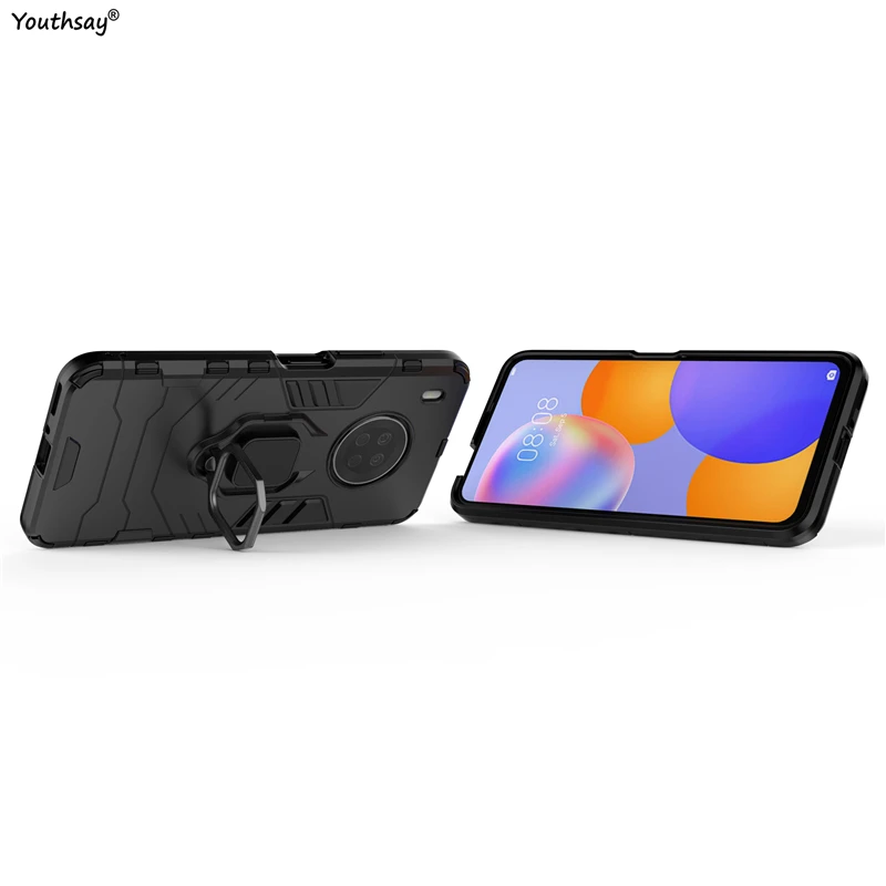 For Huawei Y9A Case Protective Case For Huawei Y9A Cover Armor Silicone Shell Fundas Finger Ring Cover For Huawei Y9A Case