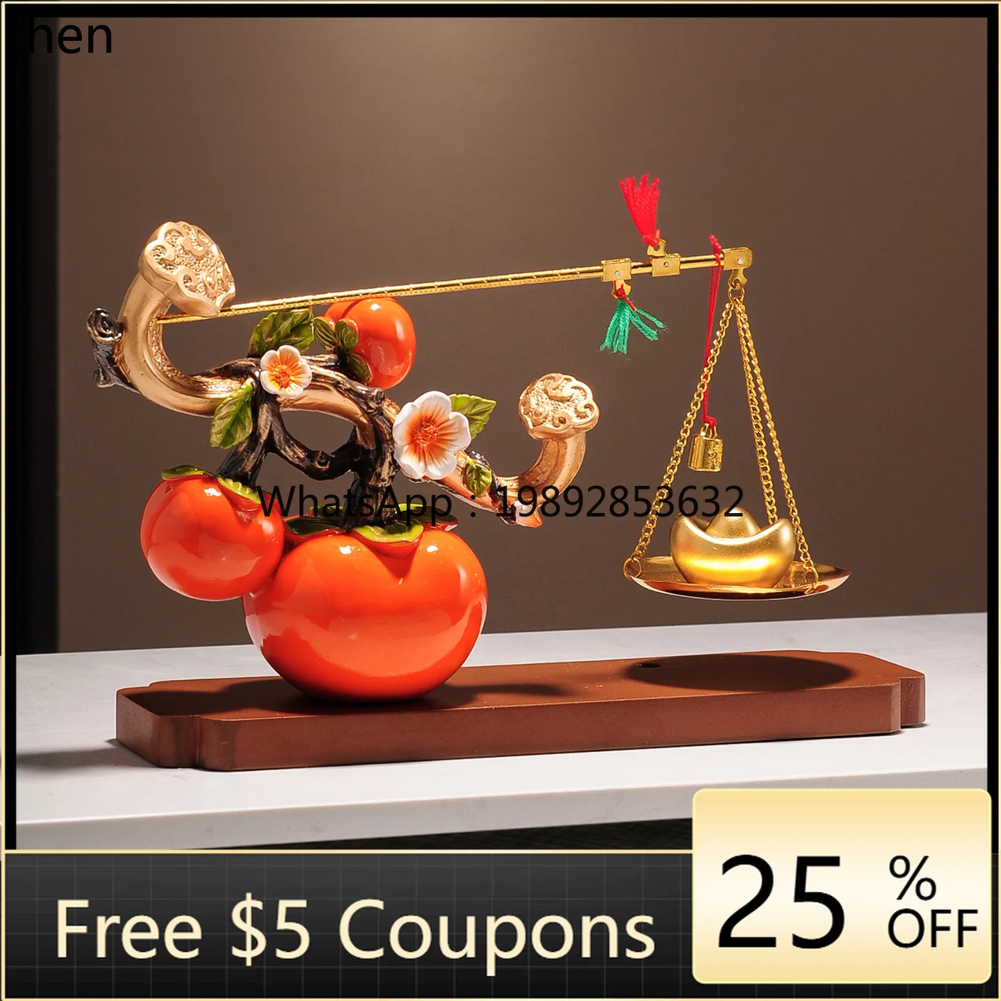 L3-20  persimmon ruyi money tree entrance decorative ornaments living room large floor opening new house