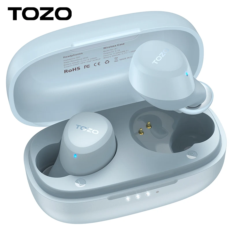 TOZO A1 Wireless Earphones Bluetooth 5.3 Earbuds Smart Touch Control With Microphone Immersive Sound For IPhone 14