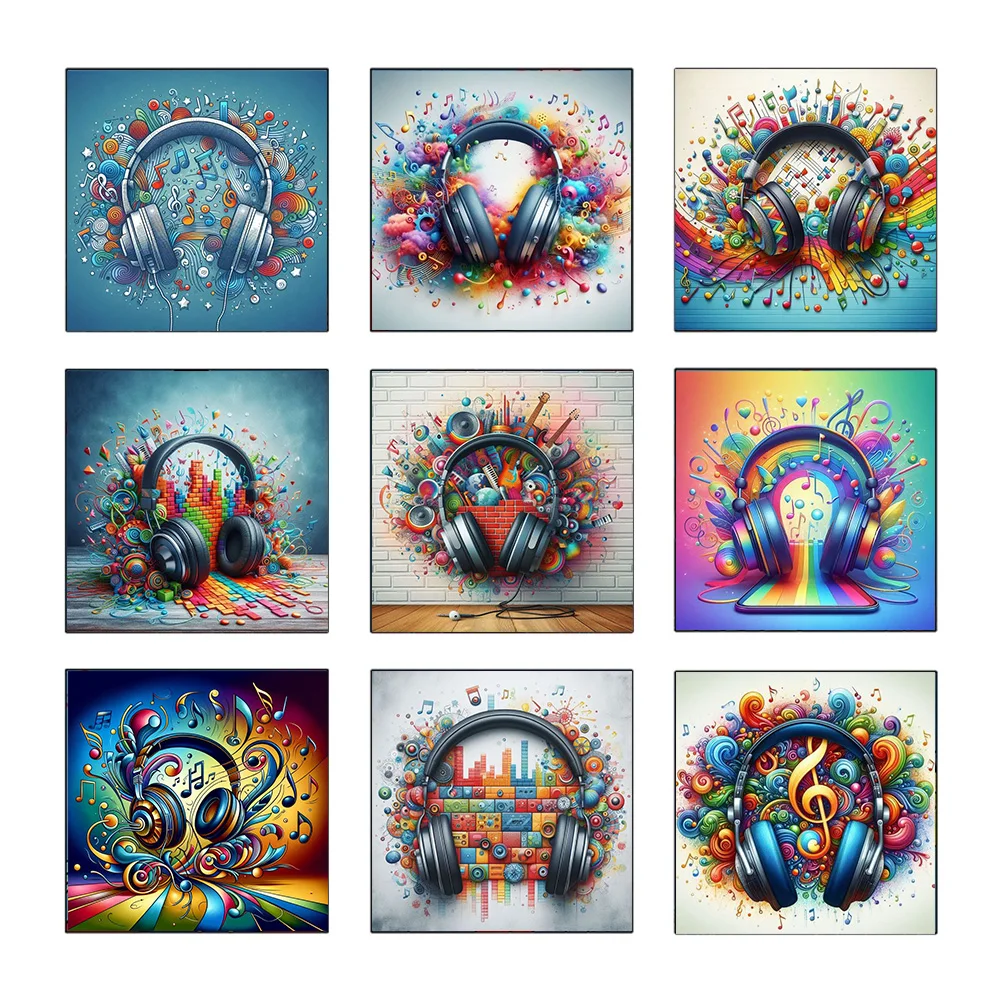 

Abstract Music Earbuds Graffiti Art Poster Prints For Living Room Bedroom Funny Rainbow Wall Art Canvas Painting Home Decor