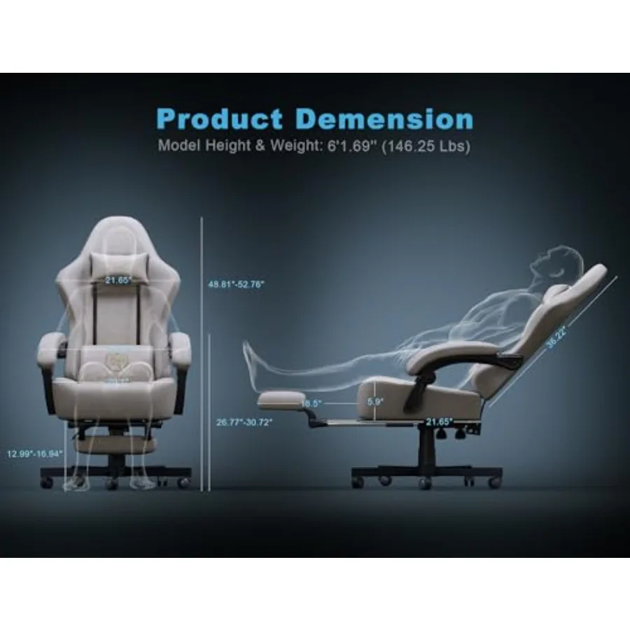 كرسي ألعاب مصنوع من الجلد المسامي مع وسادة زنبركية للجيب وكرسي مكتب عالي المريح مع مسند للرأس لألعاب الكمبيوتر Ch #3