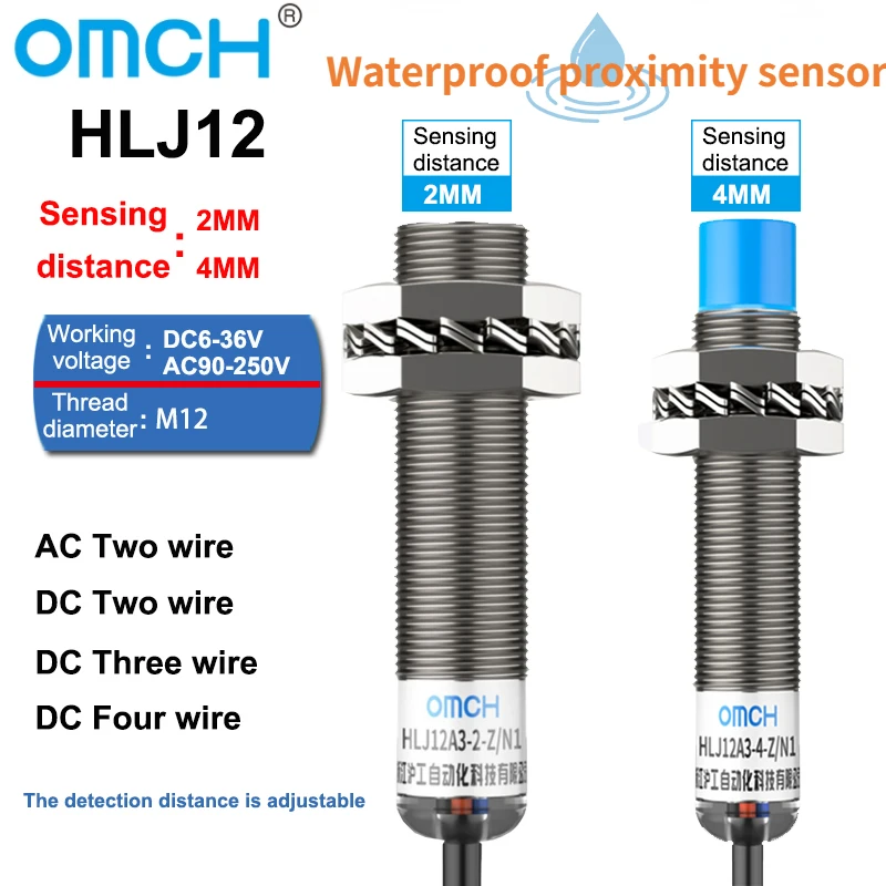 

OMCH M12 2 мм 4 мм расстояние чувствительности фонарик 90-250 В Индуктивный фонарь приближения