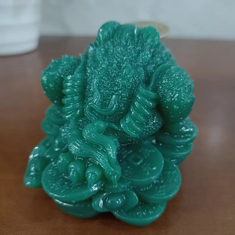 Money Buddha Statues Chinese Feng Shui Coin Three Legged Toad Frog Animal Statue Sculptures Home Decoration Man-made Jade Stone