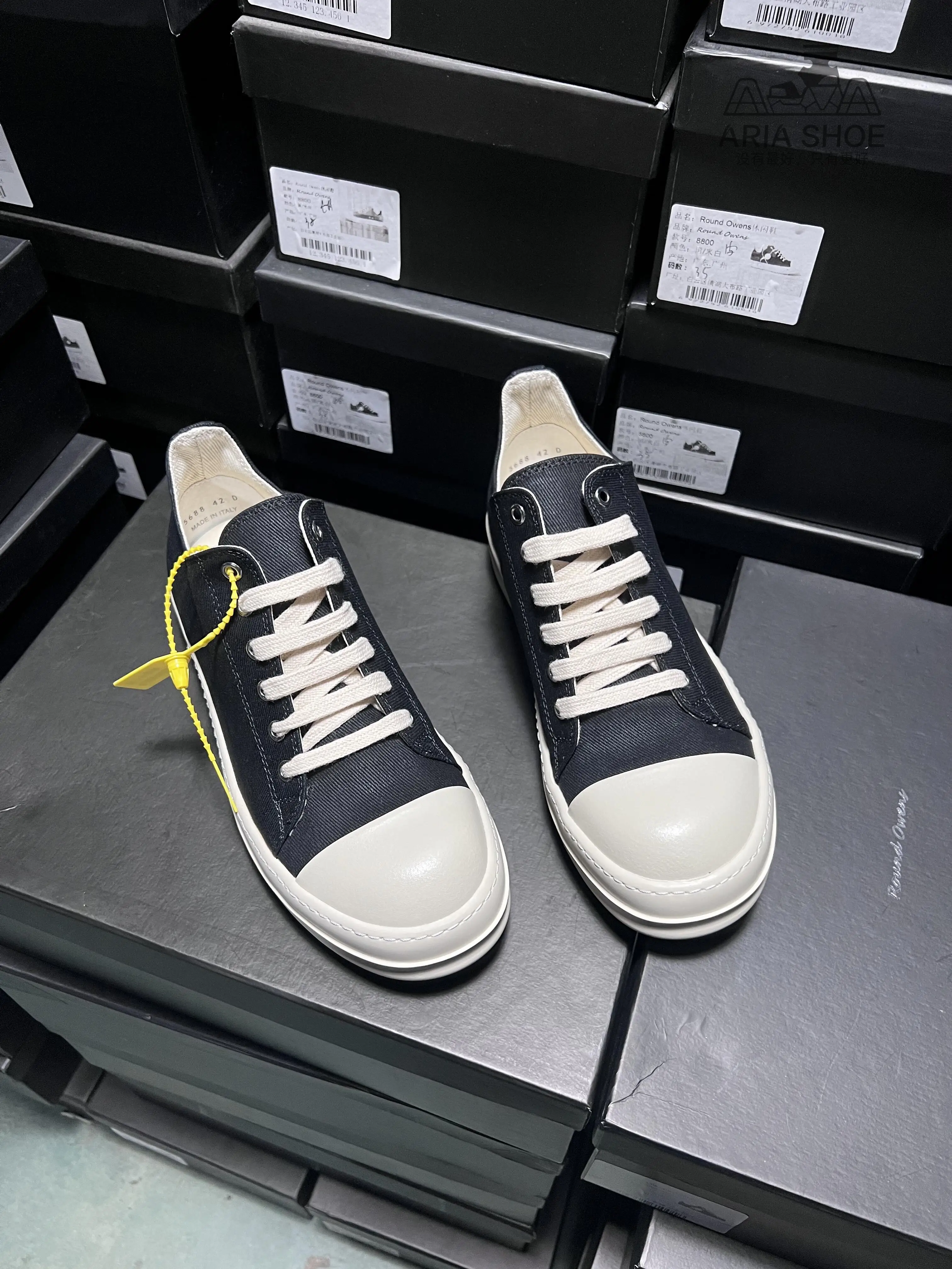 Ricks High Quality Luxury Designer Patent Cloth Low-top Sneakers Men Owens Casual Men Canvas Shoes Owens Women Canvas Sneakers