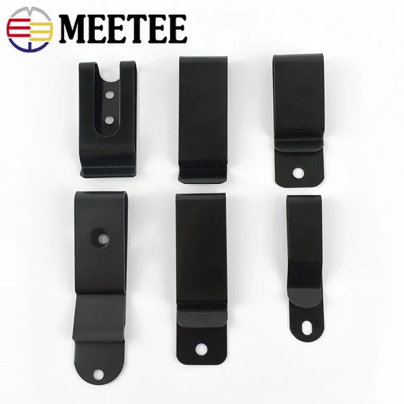 Meetee 5/10Pcs 56-84mm Metal Spring Buckles Wallet Key Clip Hook Black Belt Holster Clip Clasp With Screw DIY Sewing Accessories