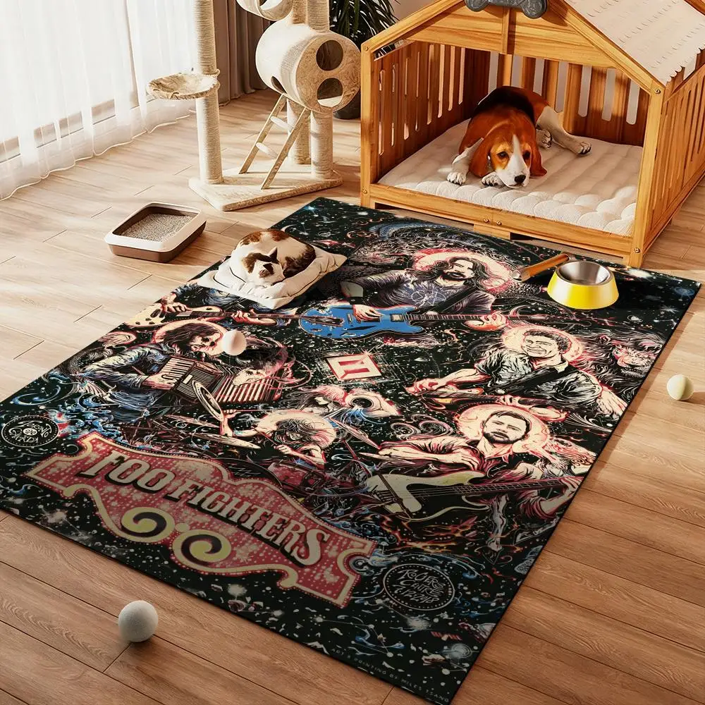 

cool Rock Band-F-Foos Fighters Floor Mat Diatom Bath Mat Absorbent Quick Dry Non-Slip TPR Backing Soft Plush Draining Rugs