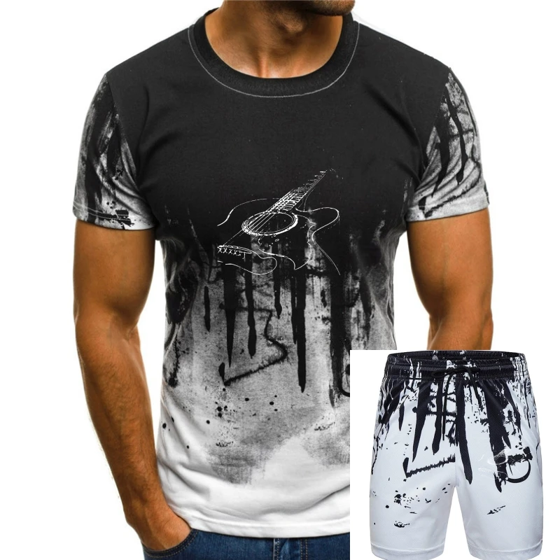 

Футболка для акустической гитары, крутая футболка для музыканта, мужские темно-синие и черные футболки, оптовая продажа, Летний стиль, с коротким рукавом