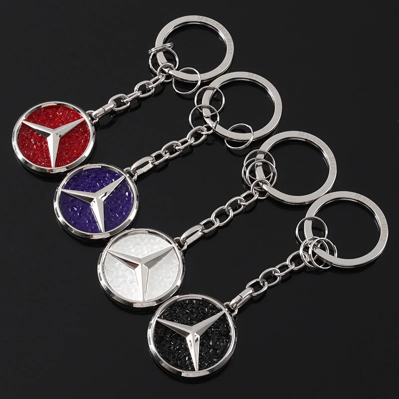 Diamond Metal Car Keychain Pendant Key Ring Auto Accessories For Mercedes Benz AMG W203 W206 W220 W205 W211 W212 W201 W210 W108