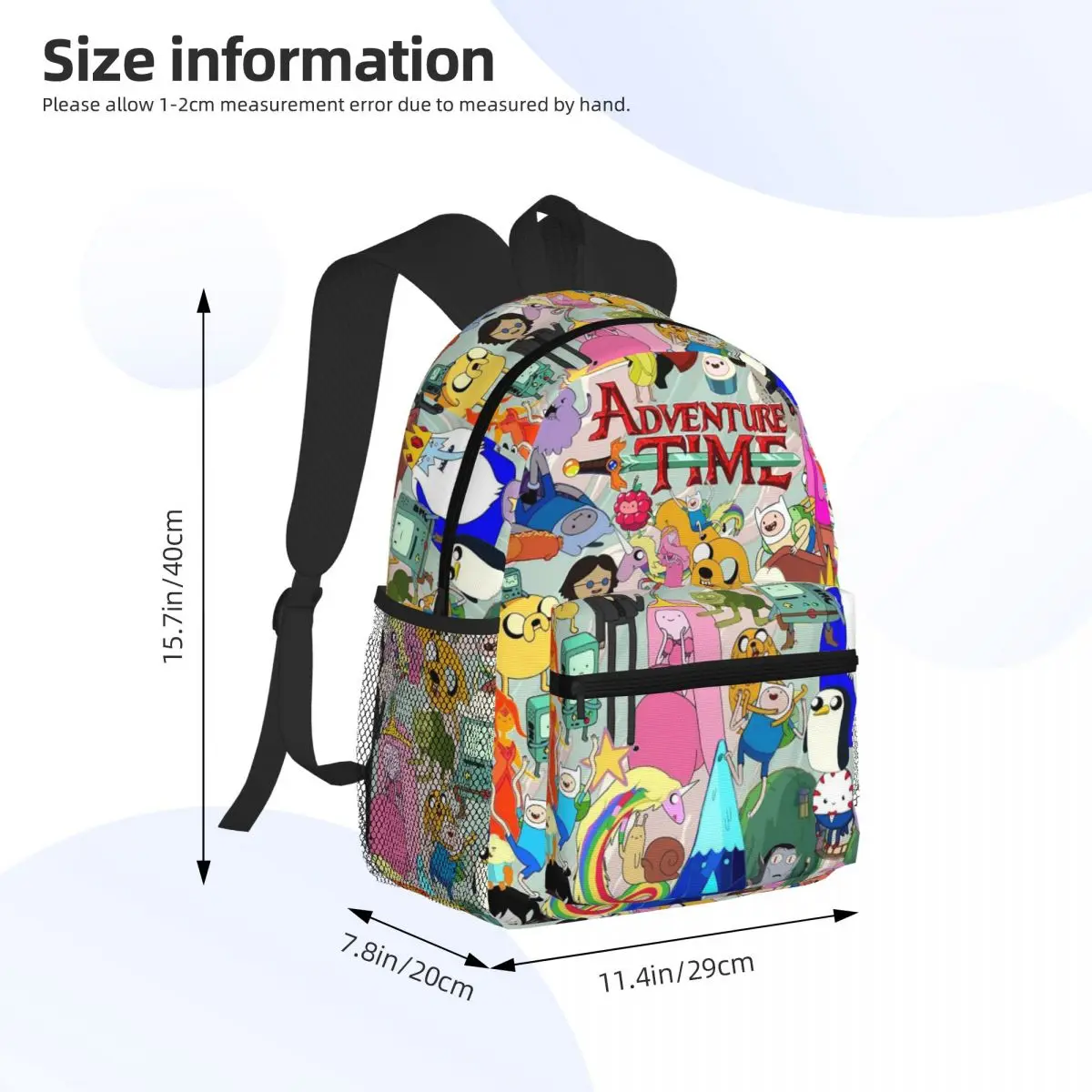 AdventureTime Cartoon Game Student Backpack School Bag Hiking Travel Daypack for Boys Girls Fashion Bookbag Shoulder Bags
