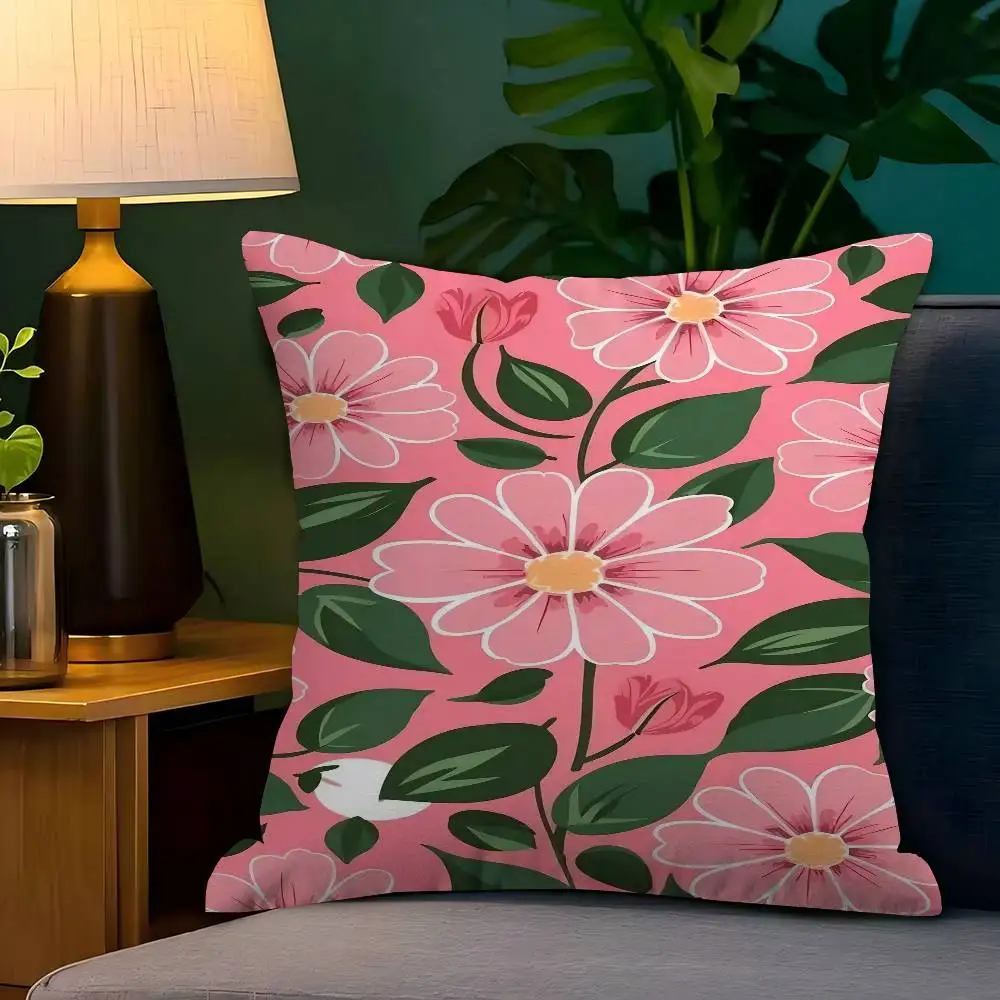 

Pink Blossom Pillow Cover Design Cushion Cover Decor Holiday Decorati