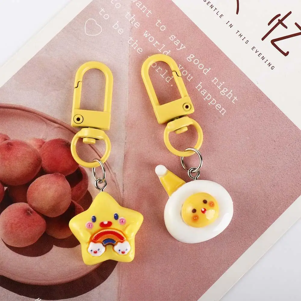 Cartoon Resin Keychain Bag Charm Pendant Car Keys Accessories Cute Cloud Blue Star Keyring for Women Handbag Key Chains