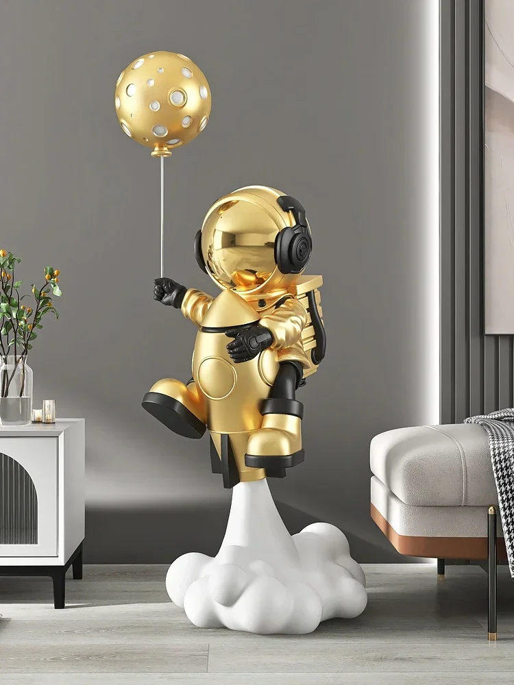 Balloon Astronaut Sculptures 95CM Large Floor Ornaments Home Decor Statue Living Room TV Cabinet Decoration Accessories Figurine