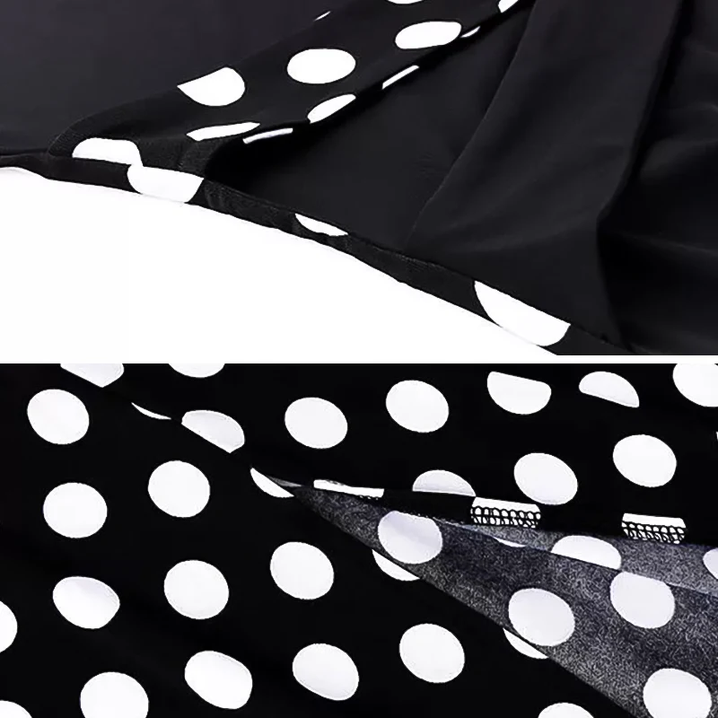 Latin Dancer Dress Summer New Polka Dot Dress V-neck Sexy Stitching Jumpsuit Dance Suit Dance Suit Skirt Line Costume Stage Wear