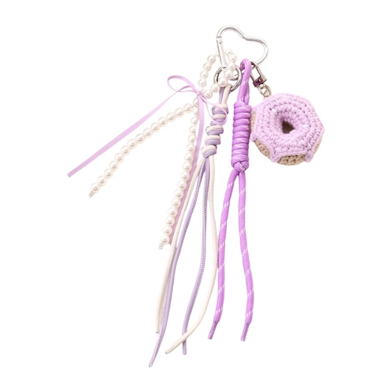 

Пончики плетеная сумка для брелок с шармом сумочка сумочка пакета аксессуары рюкзак для подвесной шарм автомобильный вальский