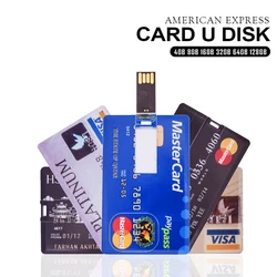 Newest U Disk Pen Drive 8GB Pendrive 16GB 32GB Usb Key Stick Waterproof Bank Master Card Flash Drive 64GB 128GB