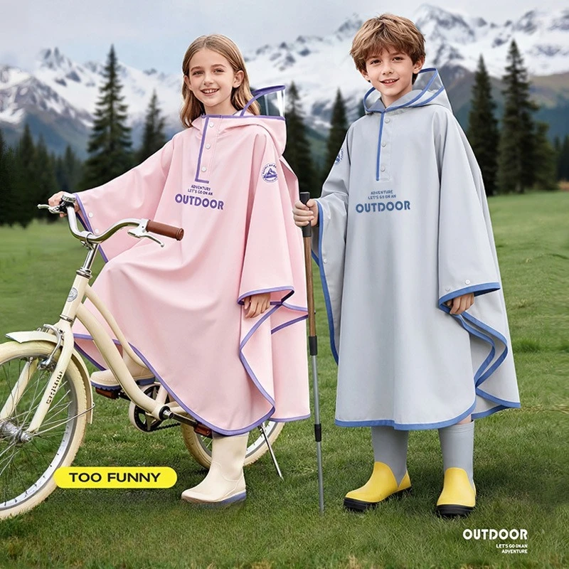 Niedlicher Kinder-Regenmantel Wasserdichter EVA-Kinder-Regenponcho Regenjacke mit Rucksackpositionierung Schüler-Regenkleidung