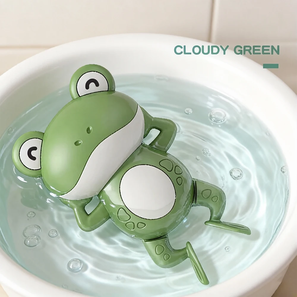 Wind Up Swimming Frog Kids Bath Toy Cute Cartoon Frog Water Play Toy For Toddlers Baby Shower Bathtime Interactive Game For Refe