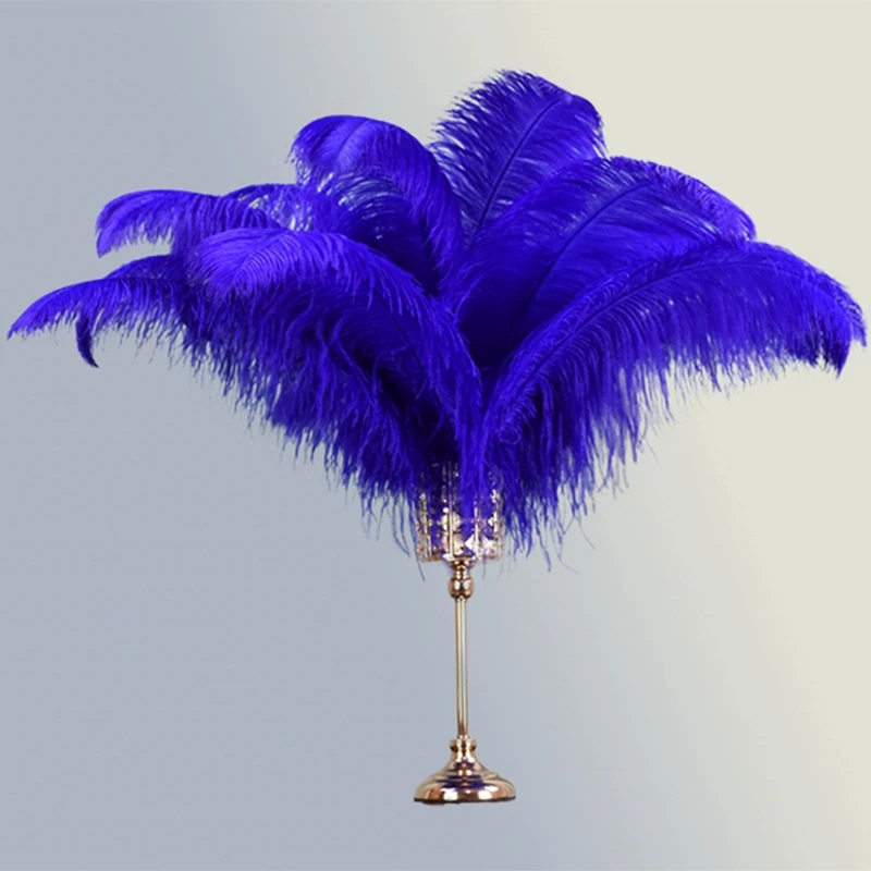 

Royal Blue Ostrich Feather Decor Feathers for Crafts Wholesale Large Centerpiece Table Decoration Festival Wedding Accessories