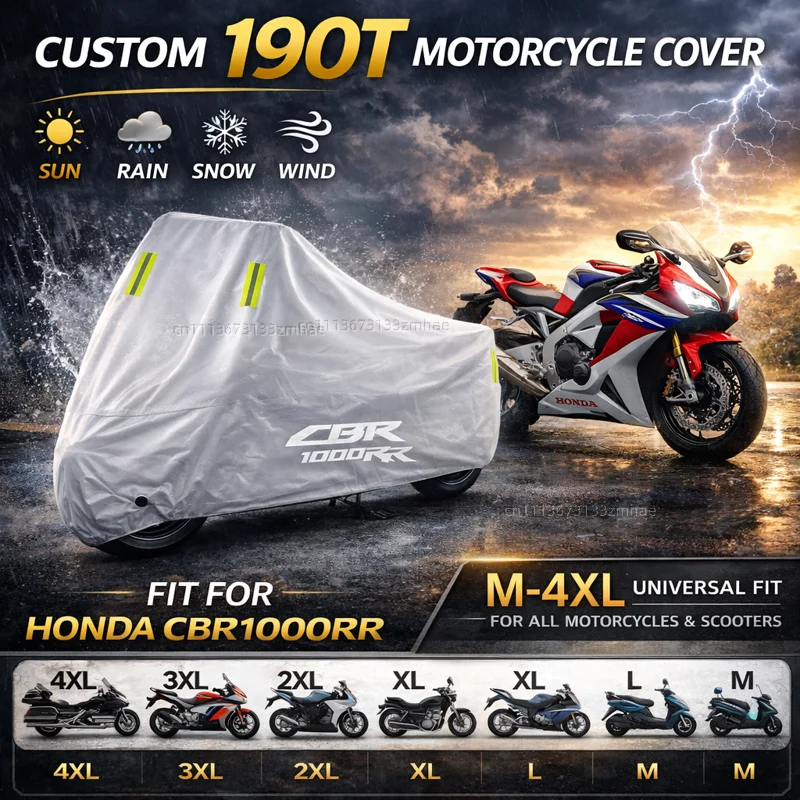 

Чехол для мотоцикла Honda CBR 1000RR CBR1000RR CBR 1000 RR 2004-2019, водонепроницаемый, сверхпрочный, для улицы, защита от дождя, пыли и солнца