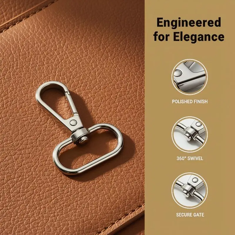 10 Stück Zinklegierungs-Drehkarabinerhaken mit robuster, rostfreier Struktur für DIY-Taschenherstellung, Schlüsselanhänger, Lanyard- und Bastelprojekte – Detail 2