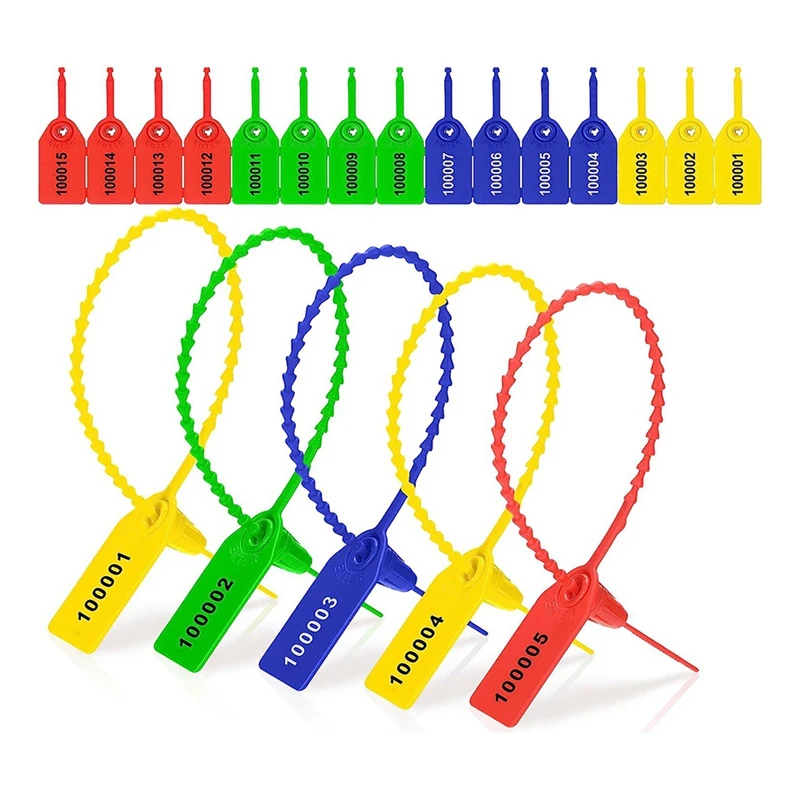 1000Piece Plastic Tamper Seals Fire Extinguisher Tags Security Tags Seals (Multicolor)