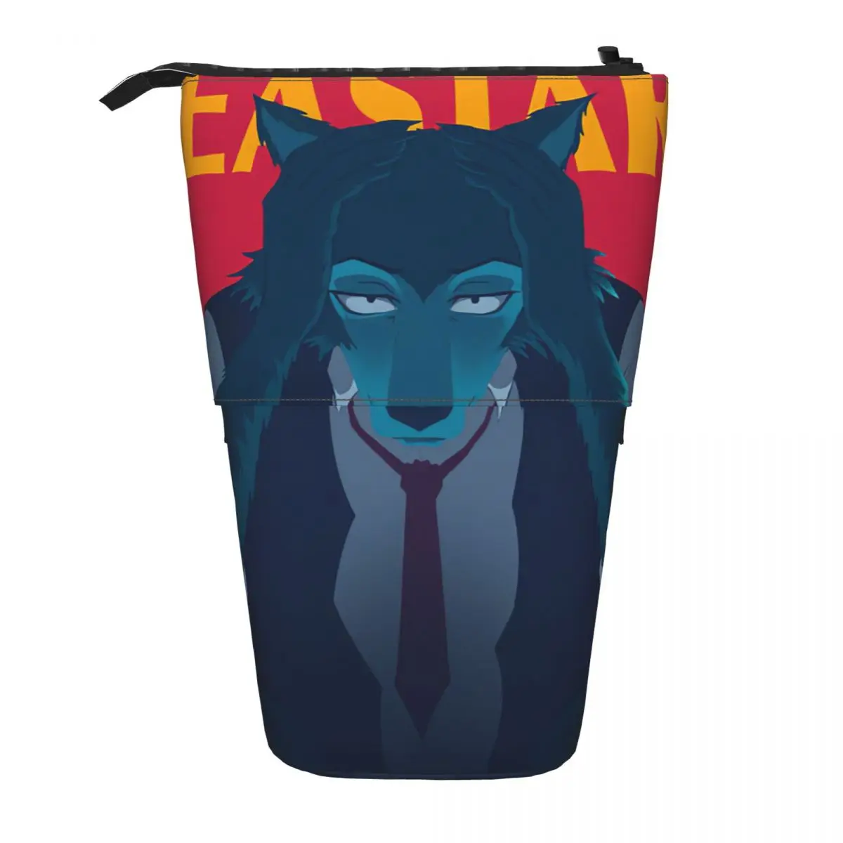 Legoshi,Beastars Anime Manga Pen Box Student School Zipper Pen Bag Child Stationery Bag Pencase Vertical Retractable Pencil Case