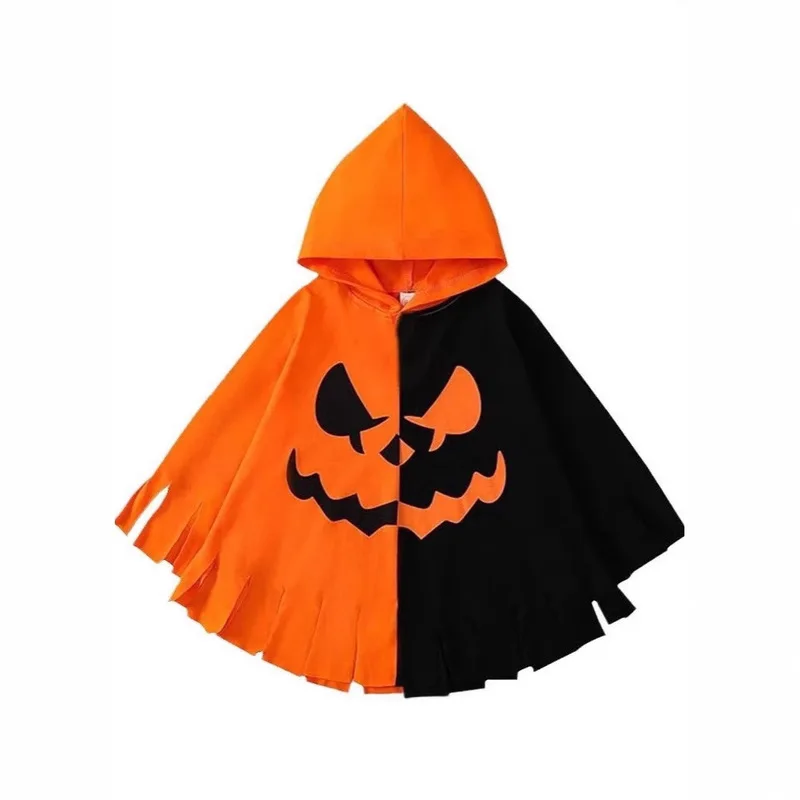 

Halloween Pumpkin Color Blocked Creative Cloak Cosplay Joke Scary Anime Surrounding Festivals Decorative Props Halloween Gifts