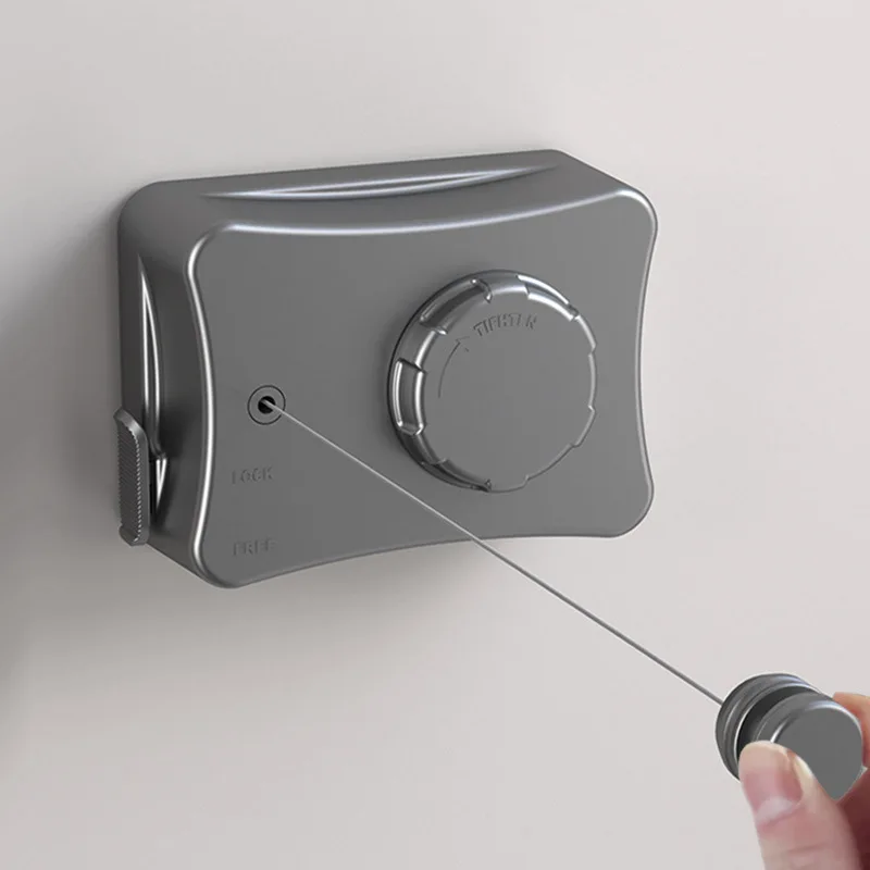 No Drilling Retractable Clothesline, Wall Mounted Invisible Stainless Steel Drying Line for Balcony, Bathroom, Apartment