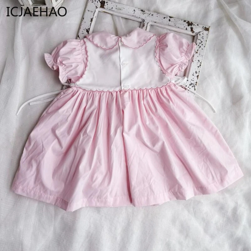 ICJAEHAO 2024 Infant Toddler College Style 2PCS Baby Girls Clothes Kids Princess Birthday Party Casual Summer Matching Outfits