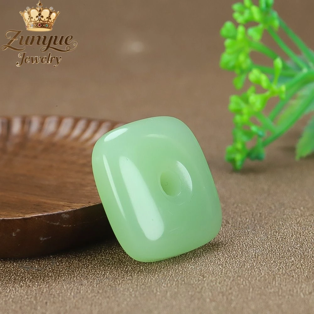 

Natural Hetian Jade Square Peace Pendant Luxury Quality Jewelry Fashion Jewelry Best Selling Exquisite Charms Elegant Popular