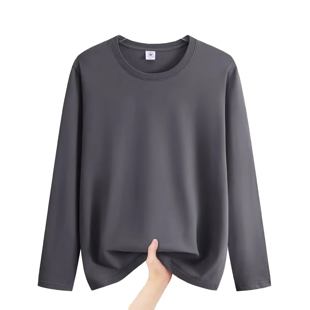 

Men Casual Solid Long Sleeve T-Shirt Round Neck Undershirts Baselayer Lingerie Stretchy Tops Wear Male Tee Loose Underwear L-3XL