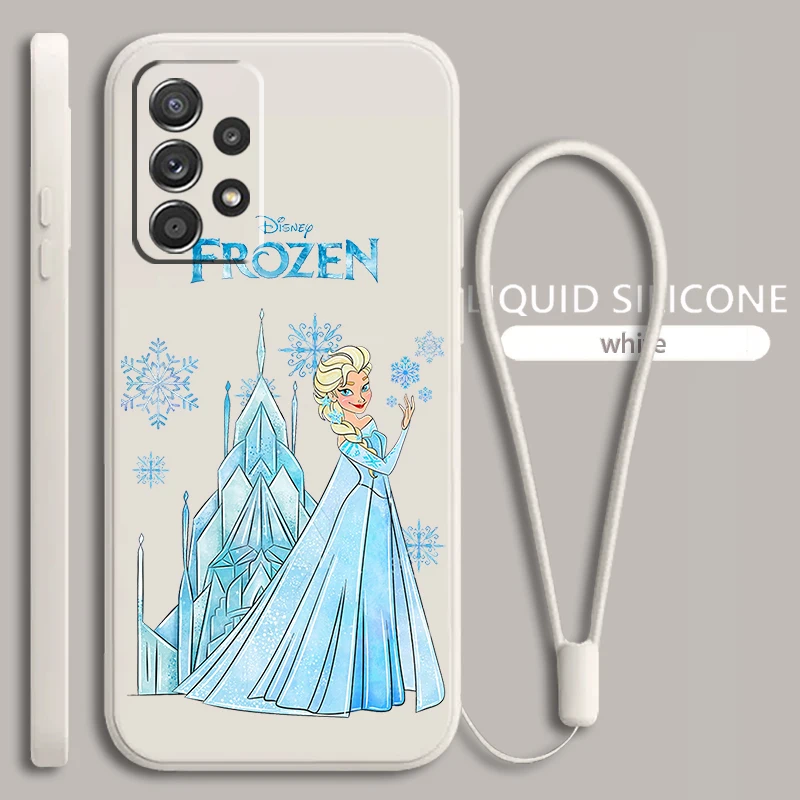 

Frozen Elsa Queen For Samsung Galaxy A73 A54 A53 A33 A52 A32 A22 A71 A51 A21S A03S 4G 5G Liquid Rope Soft Phone Case Cover