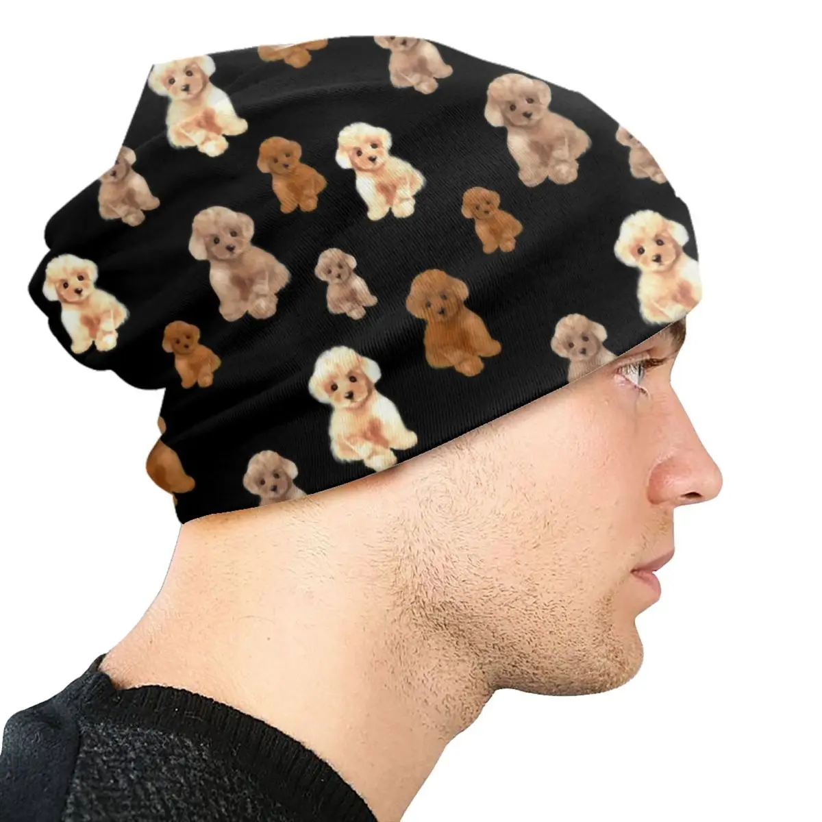 Teacup Poodle Dog Skullies Beanies Caps Unisex Winter Warm Knitting Hat Fashion Adult Pet Lover Bonnet Hats Outdoor Ski Cap