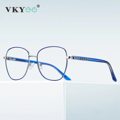 Imagen 2 del producto VICKY, gafas graduadas de Metal, gafas de lectura para mujer, gafas de gran tamaño para miopía, mariposa, gafas antiluz azul, montura PFD3063