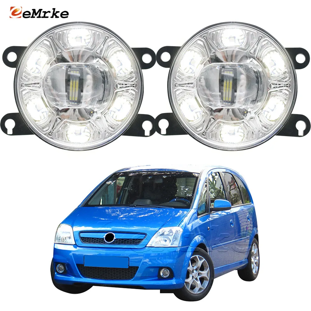 

2x LED Fog Lights Assembly PTF for Opel Meriva OPC A, Vauxhall Meriva VXR 2006-2009 with Lens + 6 DRL Car Daytime Running Light