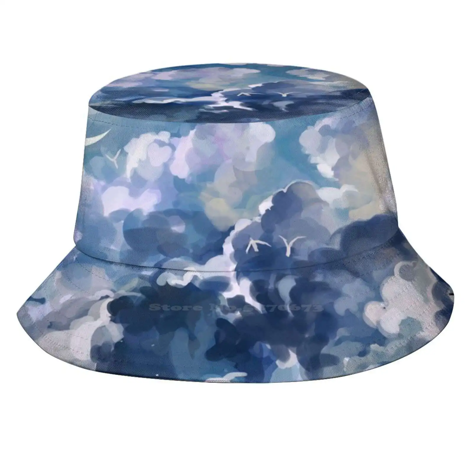 The Sky - Wanderer. Unisex Summer Cap Sunscreen Hat Landscape Journey Blue Clouds