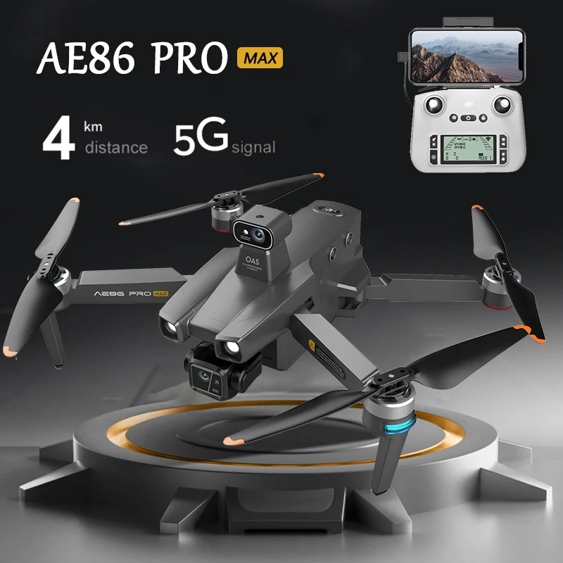 Professional AE86 Pro Max 4K Camera Mini Drone with camera drone Dual  Intelligent obstacle avoidance Brushless drone Toys